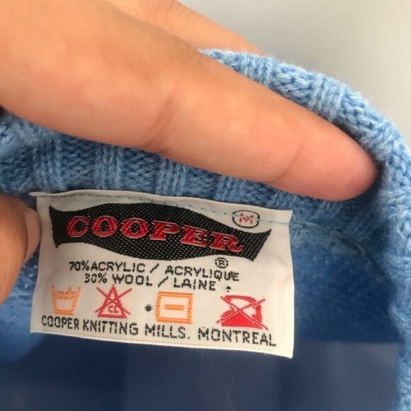 Cooper Blue Pastel Wool Blend Knit High Neck Zip Up Sweater Cardigan Women M - Picture 12 of 12